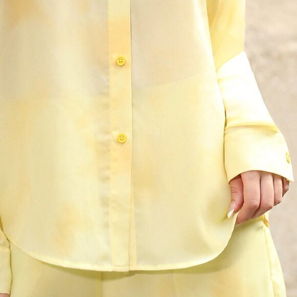 Yellow Boho Womens Shirt & Shorts Set - Picture 4 of 5